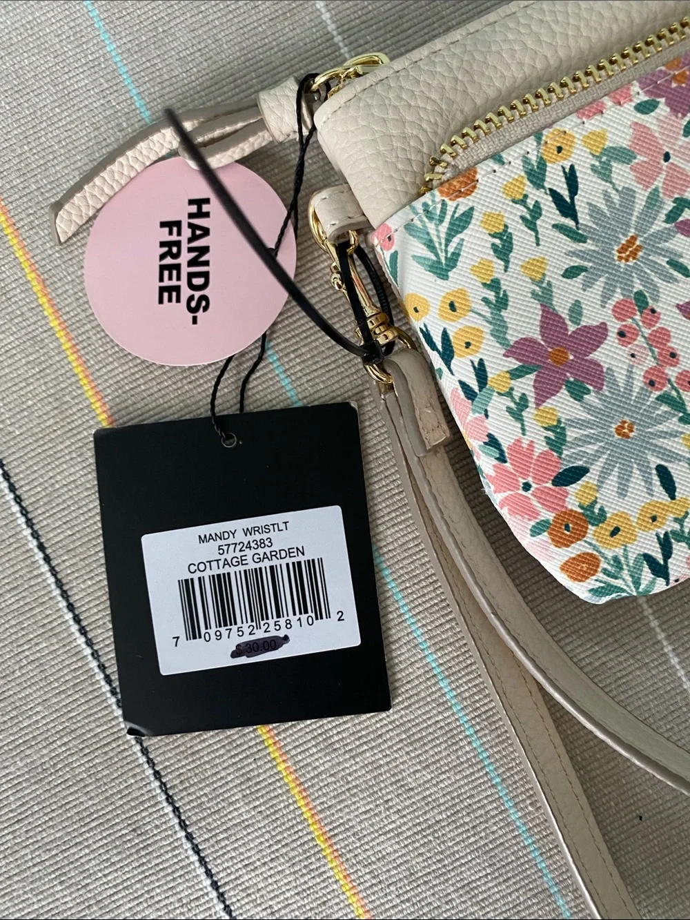 Nanette Lepore Wristlet Clutch - Cream w Pink Yellow Green Floral Print NWT